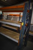 One Bay of Dexion Speed Lock Racking 90x270cm x 240cm high Comprising Three Uprights and Six