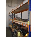 Two Bays of Dexion Speed Lock Racking 90x270cm x 240cm high Comprising Three Uprights and Twelve