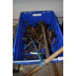 Mixed Box Containing Auger, Chain Wrench, etc.