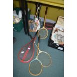 Vintage Badminton Rackets etc.