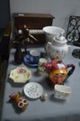 Pottery Items and a Toy Piano