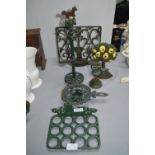 Green Painted Cast Iron Kitchen Items