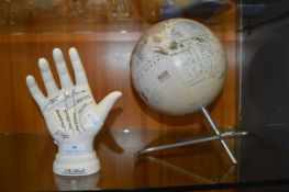Globe and a Phrenology Hand