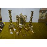 Brass Candlesticks, Photo Frames, and Ornaments