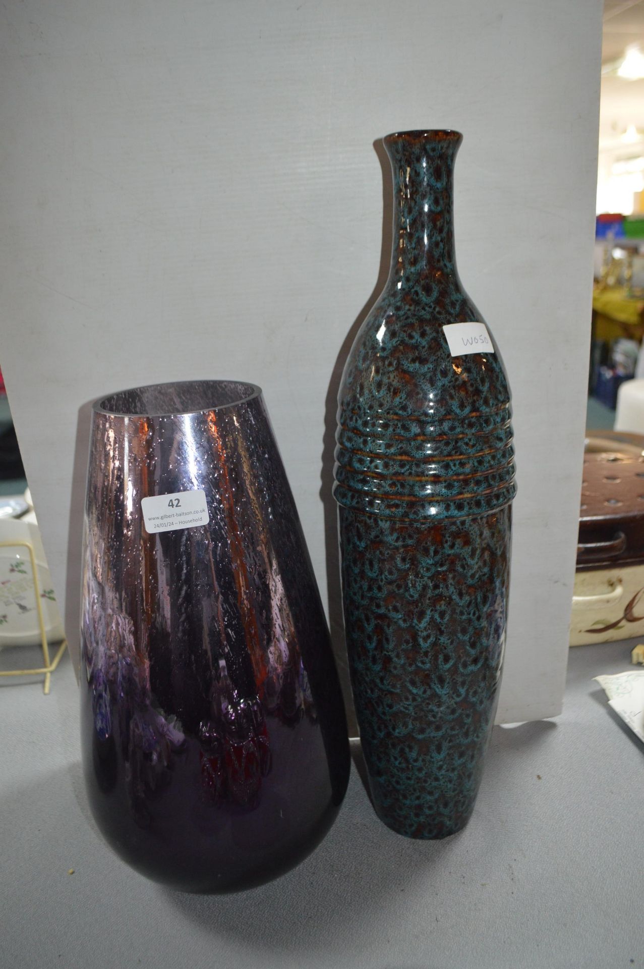 Two Tall Decorative Vases