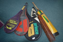 Cricket Bats and Tennis Rackets plus a Microscope