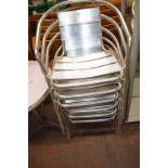 Six Stainless Steel Outdoor Chairs