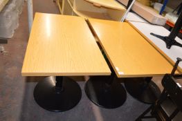 Two Rectangular Wood Topped Tables 100x55cm x 75cm