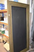 Blackboard Menu with guilt metal effect surround 1x2m