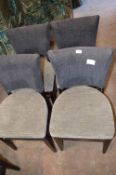 *Four Grey & Blue Wood Framed Chairs