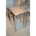 Stainless Steel Preparation Table 60x45cm x 90cm h