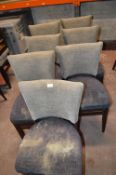 *Seven Grey & Blue Wood Framed Chairs