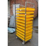 Twelve Slot Tray Trolley with Eleven Trays 76x52cm