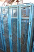 *Three Bay Blue Mesh Lockers 90x38cm x 186cm high