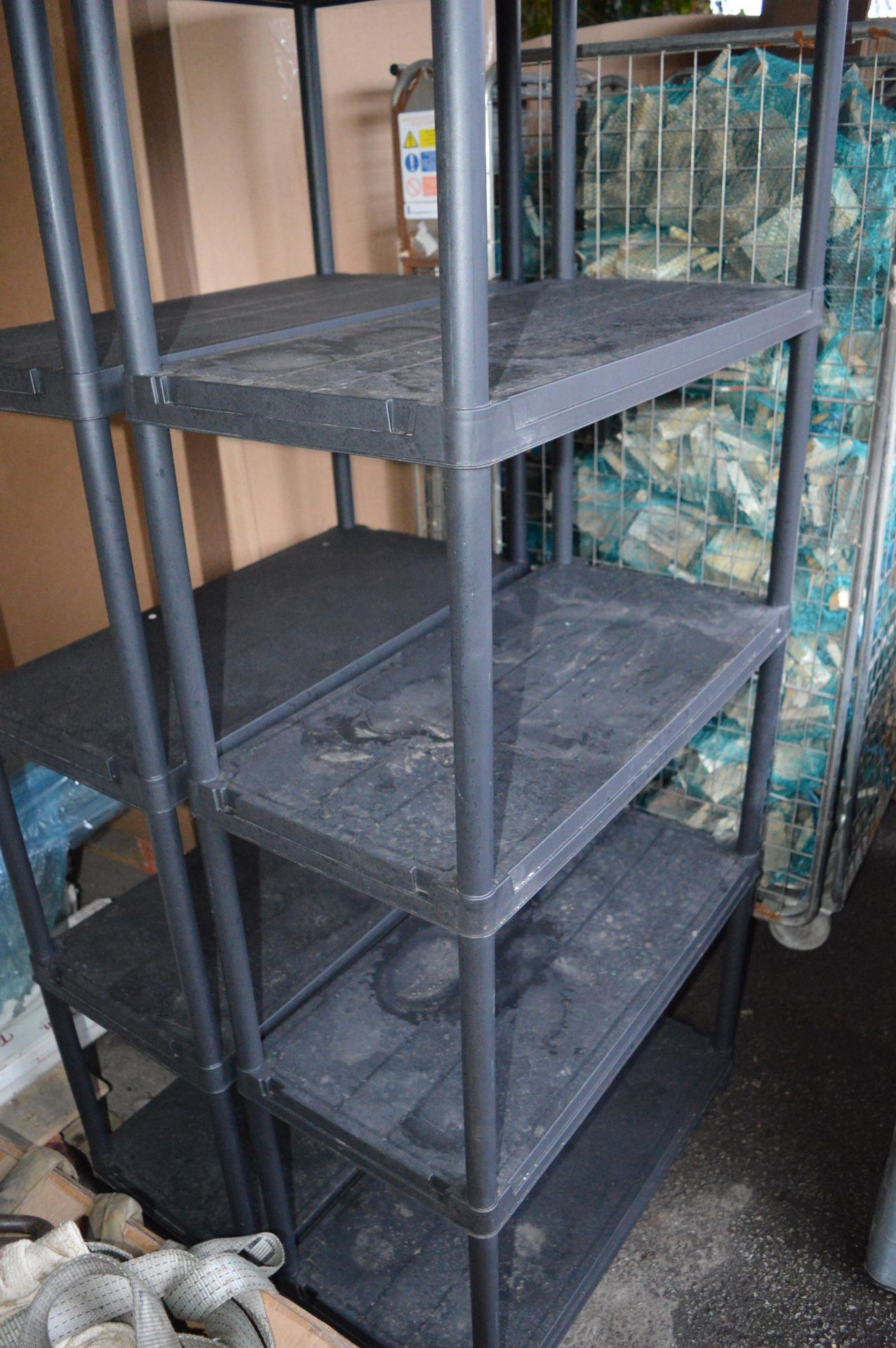 Two Sets of Black Plastic Five Tier Shelfing 80x40 - Image 2 of 2