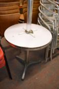 Two Stainless Steel Effect Circular Topped Tables