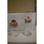 12 Half Pint and 12 Pint Fruli Glasses