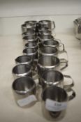 ~18 Assorted Stainless Steel Milk Jugs