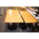 Two Rectangular Wood Topped Tables 100x55cm x 75cm