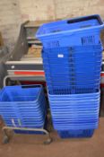 *Quantity of Blue Baskets with Metal Basket Stand