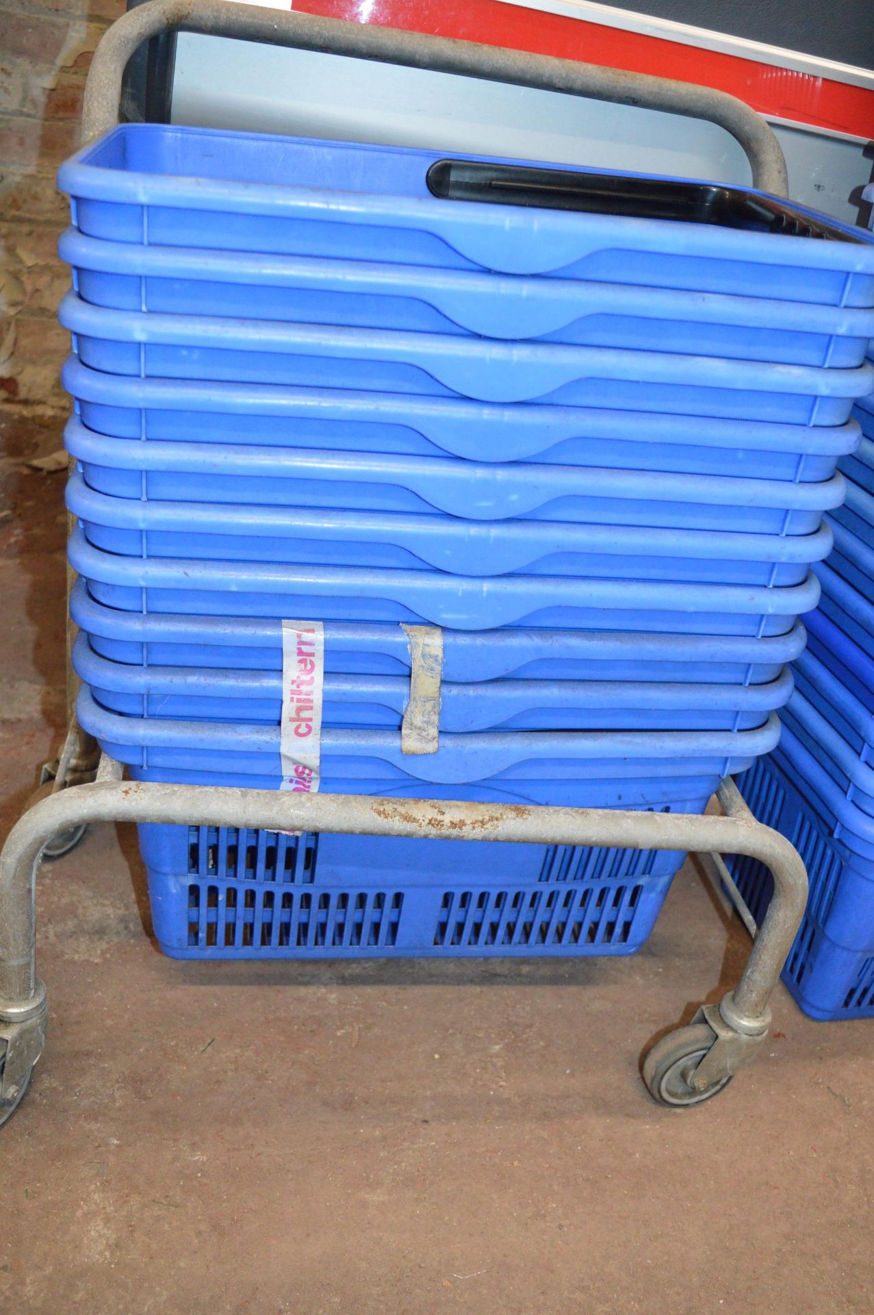 *Quantity of Blue Baskets with Metal Basket Stand - Image 2 of 2