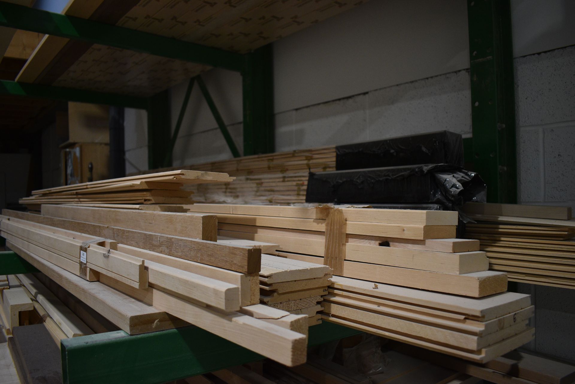 *Contents of Shelf to Include Assorted Woods, ~9 Packs of 15x90x2400mm and Various Offcuts