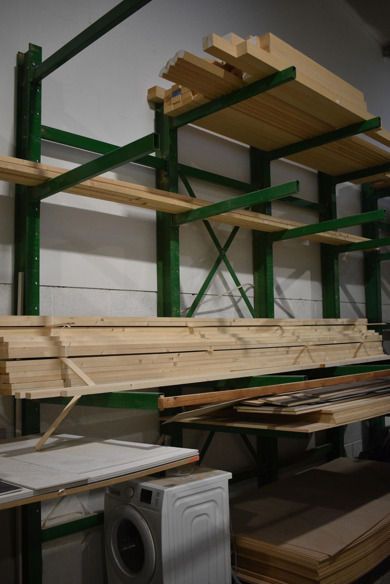 *Timber Racking 11.5ft tall x 12ft wide x 3.5ft deep Comprising Four Upright and Sixteen Beams (