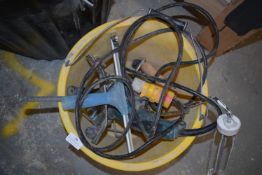 *Bucket Containing Assorted Hand Tools, 110v Drill, etc.
