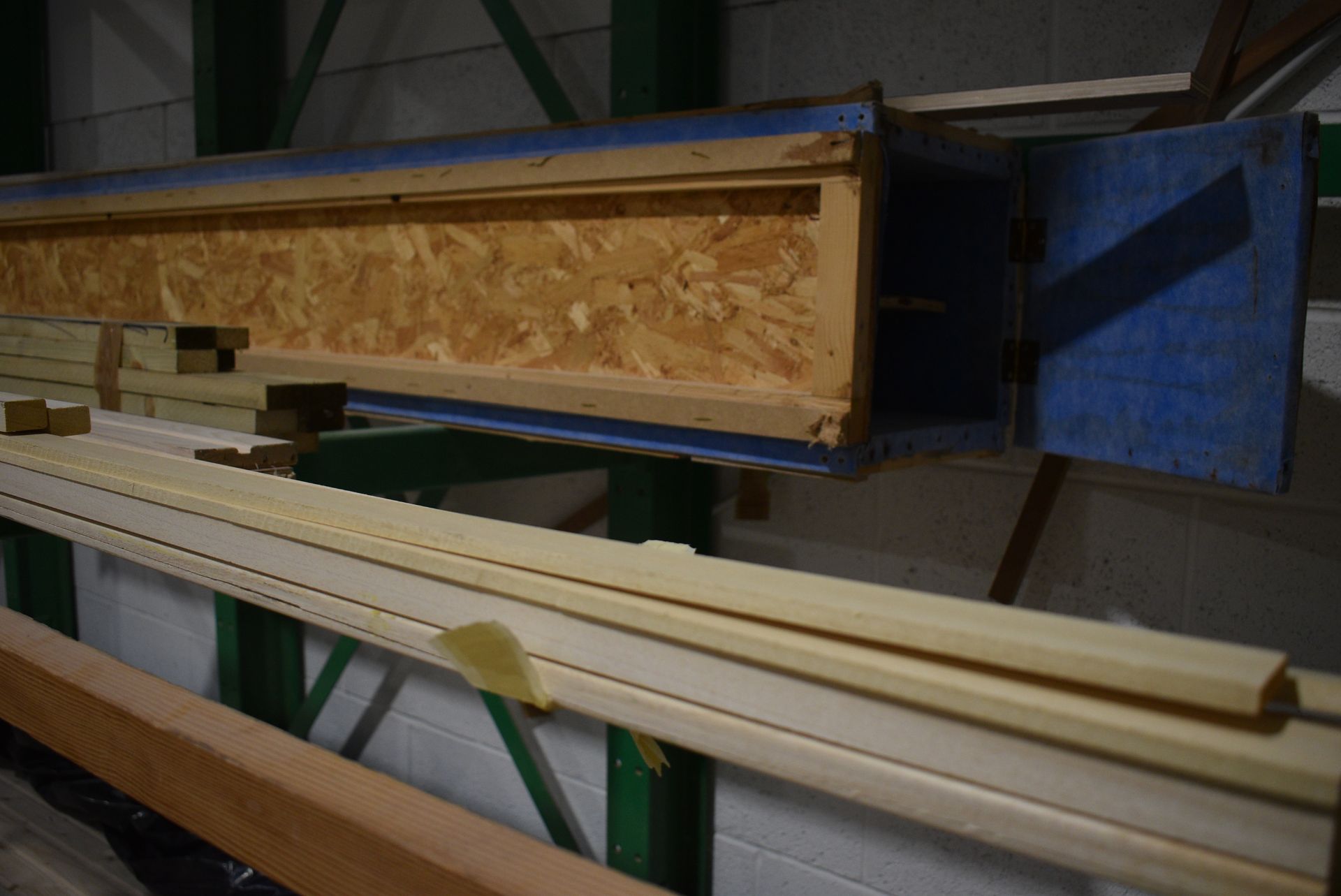 *Contents of Shelf to Include Tanalised Wood, Offcuts, Corner Moulds, and a Wooden Stillage 14” - Image 5 of 6