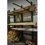 *Timber Racking 11.5ft tall x 12ft wide x 3.5ft deep Comprising Four Upright and Ten Beams (contents