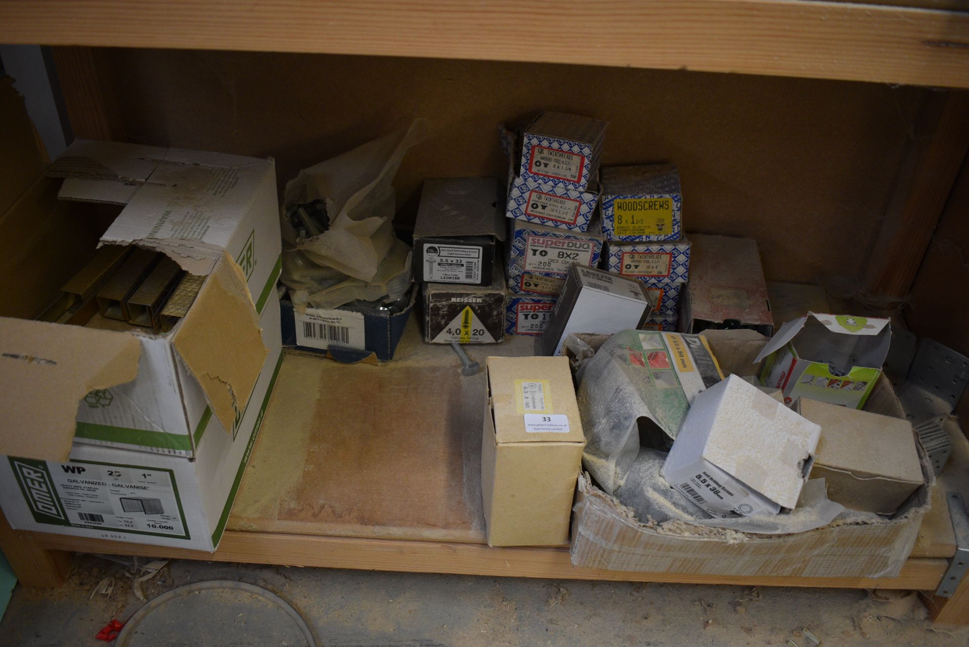 *Contents of Bottom Shelf to Include Various Staples, Nuts, Bolts, CSK Wood Screws, Galvanised