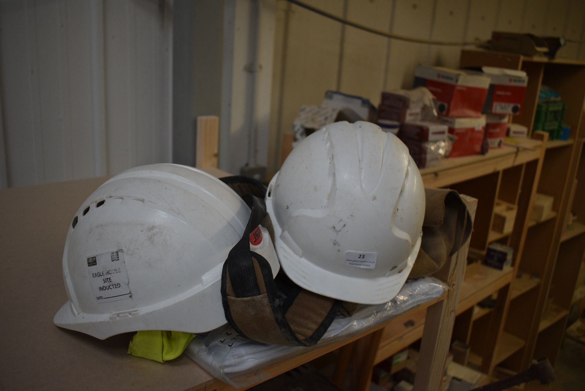 *Two Safety Helmets, White Overalls, Apron, and Hi-Vis Tabards - Image 2 of 2