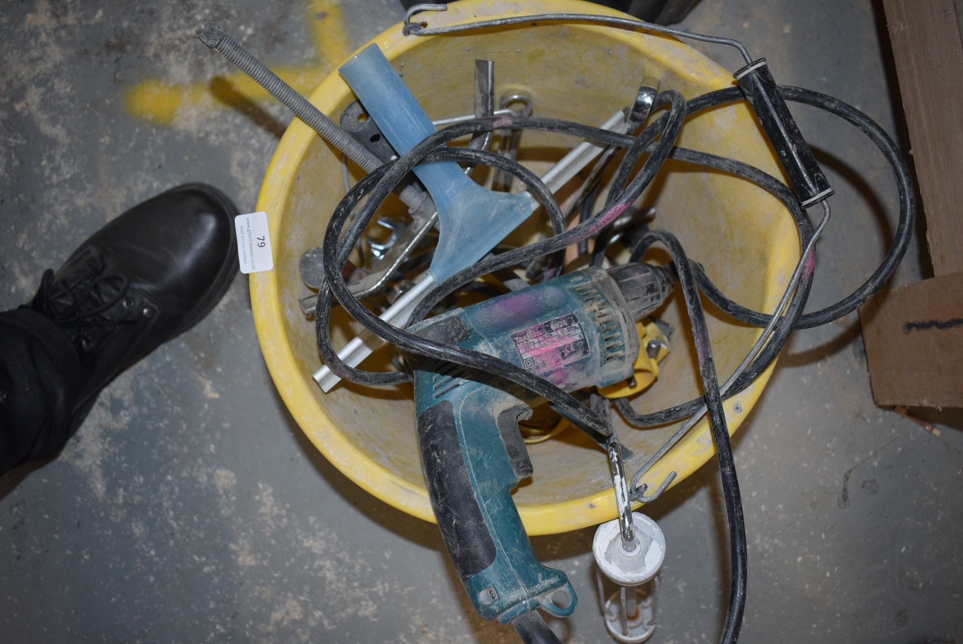 *Bucket Containing Assorted Hand Tools, 110v Drill, etc. - Image 2 of 2