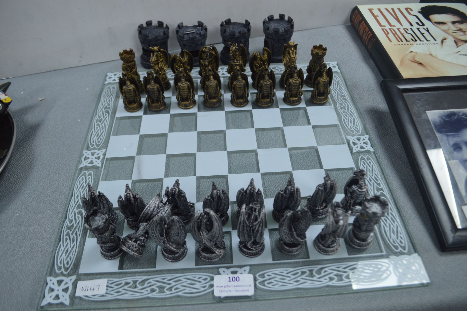 Dragon Chess Set with Glass Board