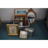 Framed Pictures, Prints and a Mirror