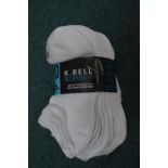 Ten Pairs of Kid's White Trainer Socks Size: 3-8