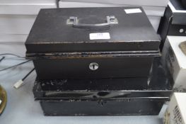 Three Metal Cash Boxes with Keys