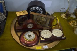 Assorted Clocks and a Barometer