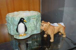 Sylvac Bulldog and a Penguin Planter