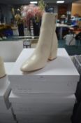 Four Pairs of Delina Lady's Cream Ankle Boots Size