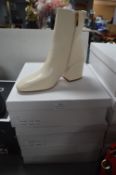 Three Pairs of Delina Lady's Cream Ankle Boots Siz
