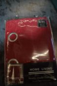 Home Living Eyelet Curtain in Red 90" x 90" drop