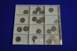 Twenty-Two Collectible Current 50p Coins