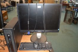 *HP Elite Desk Computer with Philips 24" Monitor,
