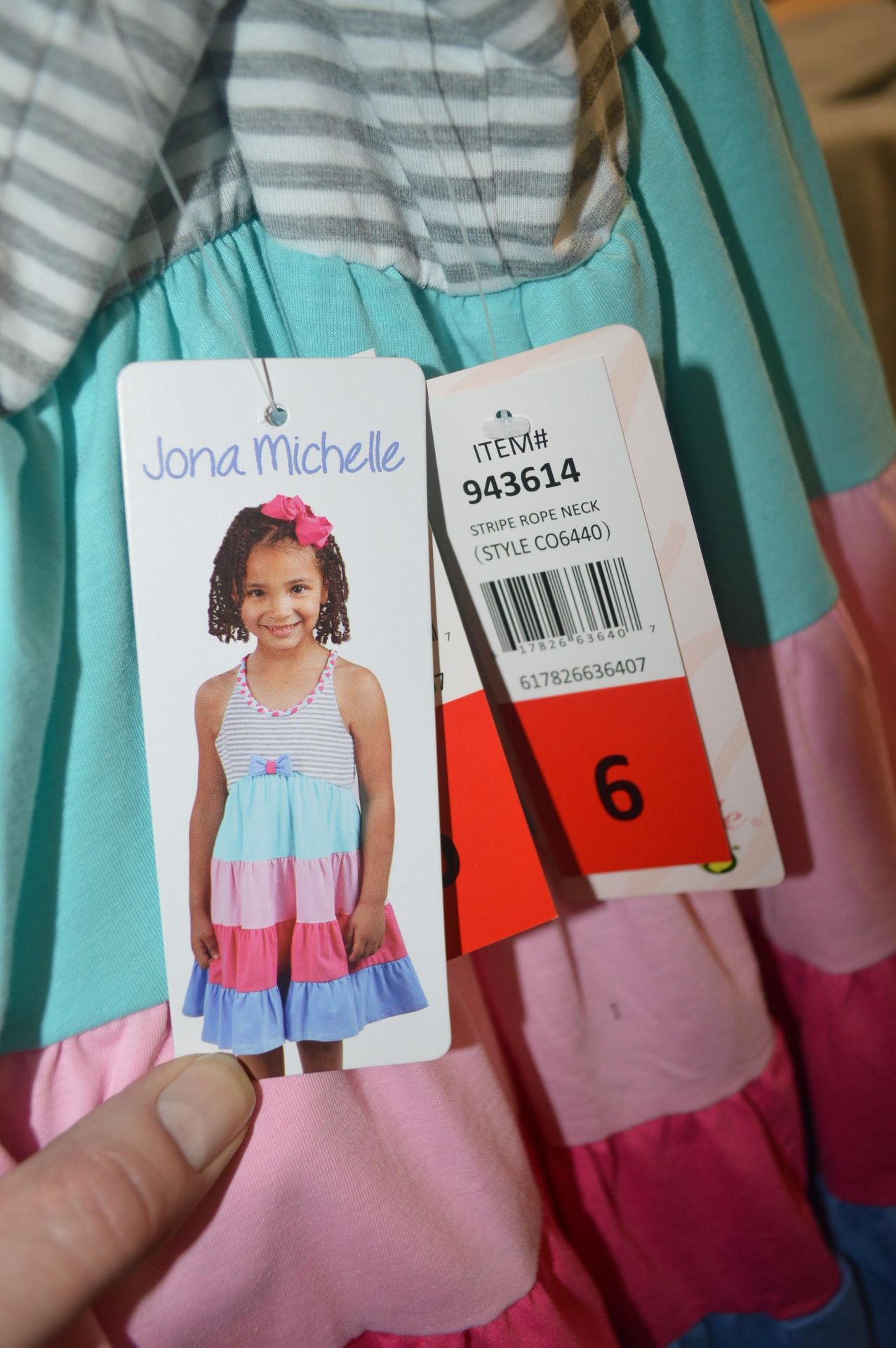 Two Joana Michelle Girl's Stripe Dresses Size: 6 y - Image 2 of 2