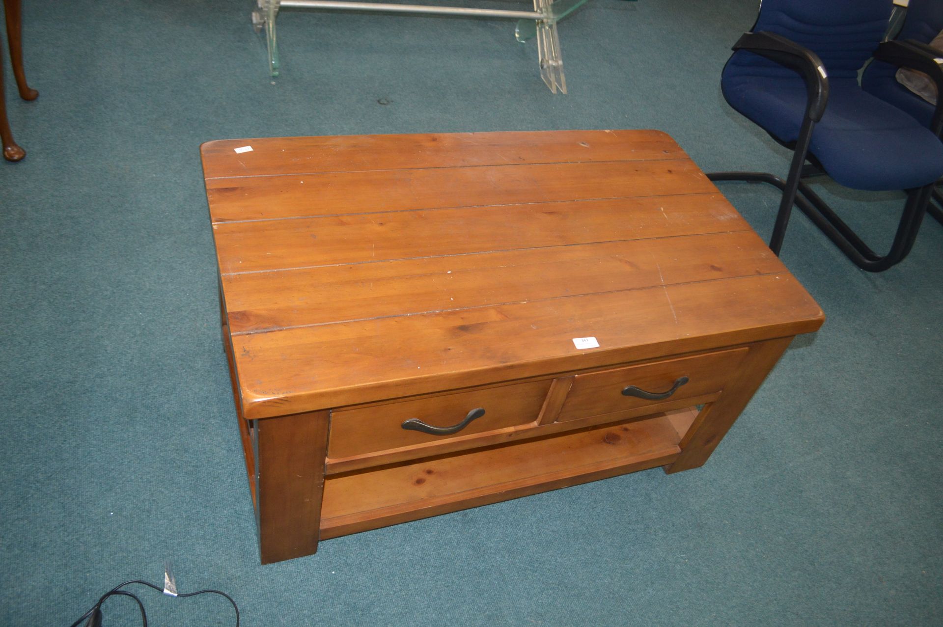 Wood Effect Coffee Table with Two Drawers