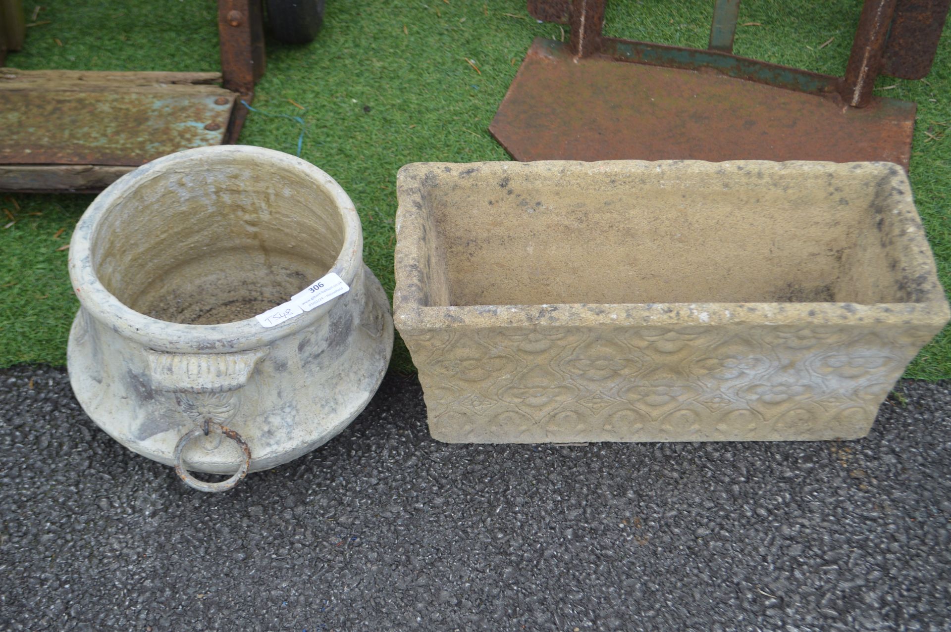 Two Concrete garden Planters