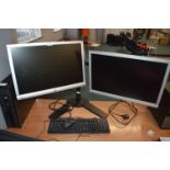 *HP Elite Desktop Computer, Two BenQ 22" Monitors,