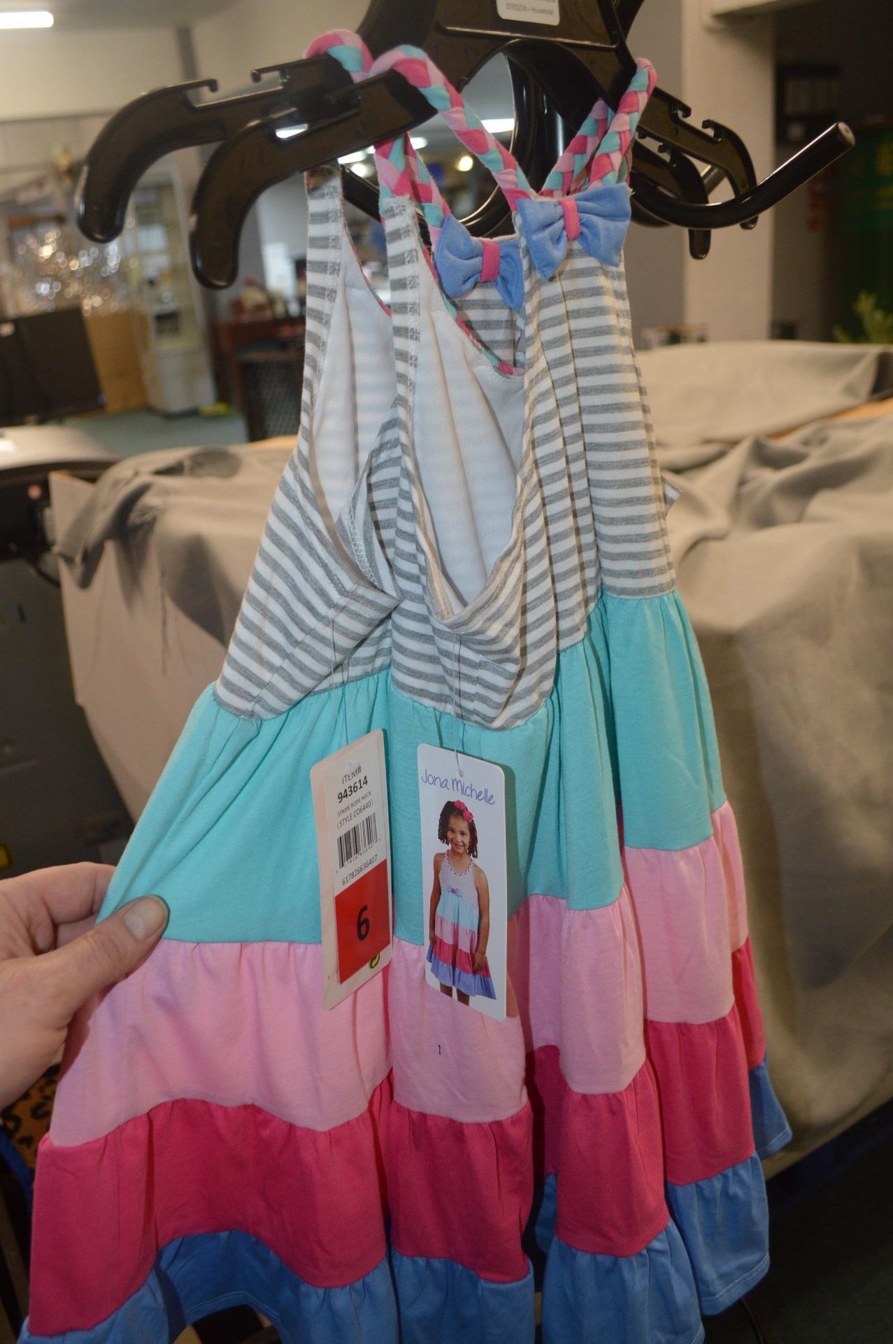 Two Joana Michelle Girl's Stripe Dresses Size: 6 y