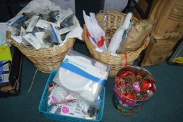 *Two Baskets of Assorted Items, Shower Fittings, e